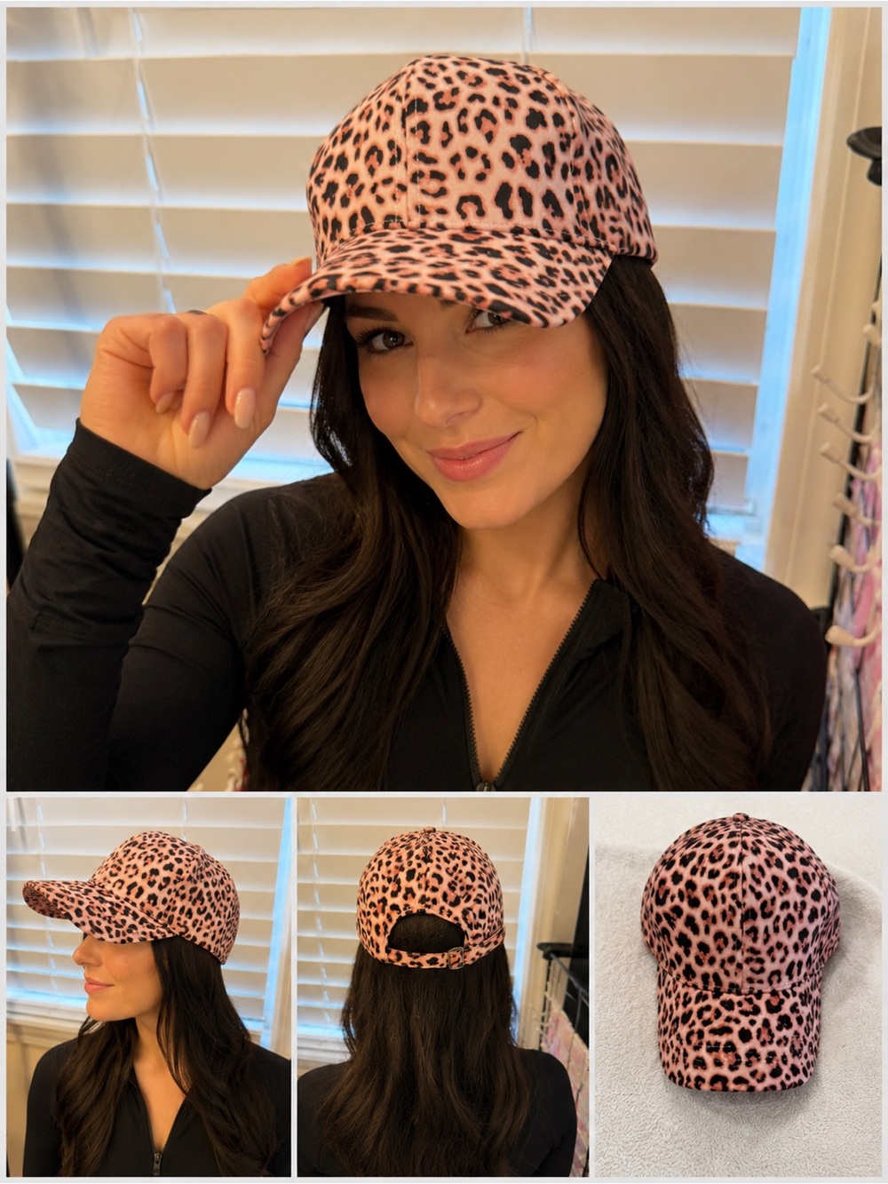Zenana Outfitters Pink Leopard Print Baseball Hat